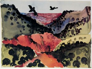 georgia-o-keefee-paintings-canyon-with-crows-1917